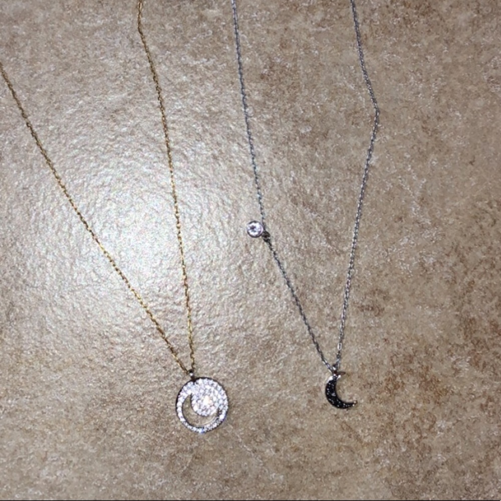 Swarovski Crystal moon necklace set